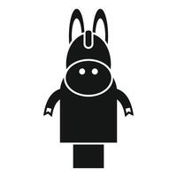 Black robot toy wearing helmet standing with arms out vector
