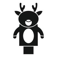 Black silhouette reindeer puppet toy standing vector