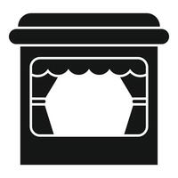 Puppet show stage with closed curtains in simple style vector