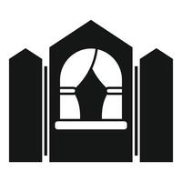 Puppet booth with curtains open showing empty stage icon vector
