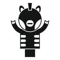Zebra robot toy waving with arms raised vector