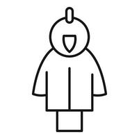 Kid raincoat with hood and chicken face protecting from rain vector