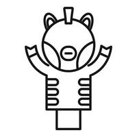 Zebra finger puppet waving with both hands vector