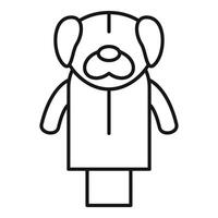 Funny dog puppet toy with big head and small body standing on stage for entertainment vector