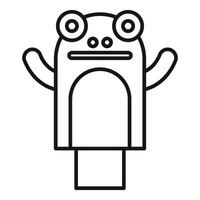 Funny frog popsicle waving with both hands icon vector