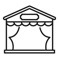 Outdoor stage with curtains and canopy for performances and events vector