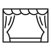 Empty theatre stage with curtains and stage floor is waiting for actors vector