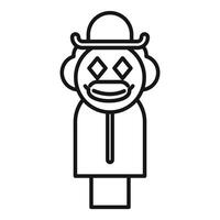 Clown head lollipop wearing a hat and smiling vector