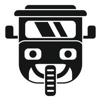 Front view of asian tuk tuk taxi cab icon vector