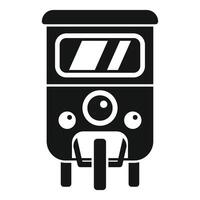 Asian tuk tuk front view taxi icon showing public transport vector