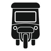 Front view of asian auto rickshaw taxi silhouette icon vector