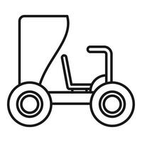 Lunar rover exploring the surface of the moon line art drawing vector