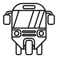 Tuk tuk front view exotic taxi service transportation icon vector