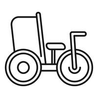 Tricycle with big front wheel helping keeping balance while riding vector