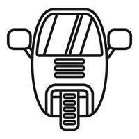Front view of motorbike with big windshield and mirrors icon vector