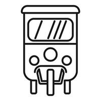 Traditional indian auto rickshaw front view line art vector
