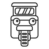 Front view of three wheeled tuk tuk taxi cab illustration vector