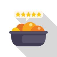 Bowl receiving five star feedback rating customer satisfaction vector