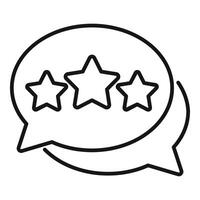 Speech bubble with three stars showing positive customer feedback vector