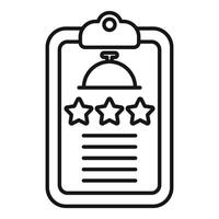 Restaurant feedback form with five star rating system showing positive customer review vector