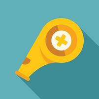 Yellow whistle blowing making loud sound for attention vector