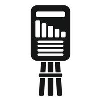 Stand with flipchart and business chart icon, simple style vector