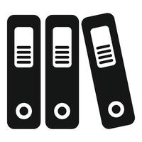 Office folders standing and leaning, representing organization and paperwork vector