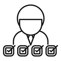 Businessman choosing completing tasks ticking checkboxes making decisions vector