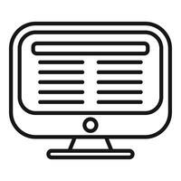 Computer monitor displaying important data information vector