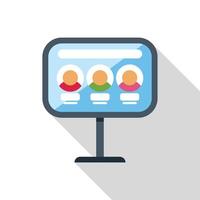Digital interactive kiosk showing profiles of people vector