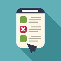 Online survey form on mobile device with mouse cursor selecting option vector