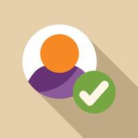 Account verification with checkmark symbol and profile avatar vector