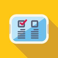Online survey on tablet computer showing checkmark in checkbox vector