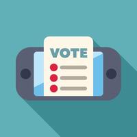 Online voting using smartphone app, mobile politics concept vector