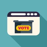 Online voting box on internet web page with vote sign vector