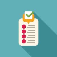 Clipboard showing completed checklist with check mark icon vector
