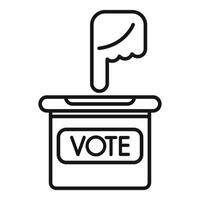 Hand putting voting paper in the ballot box line icon vector
