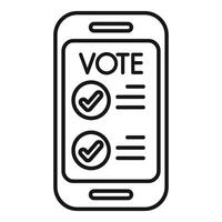 Smartphone showing online voting app with check mark buttons vector
