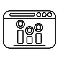 Web page showing user engagement with growing bar chart and avatars vector