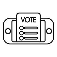 Smartphone app displaying electronic ballot for online voting vector