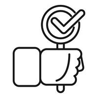 Hand holding sign with check mark, approving choice concept vector