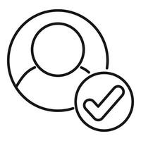 User account profile verification icon showing successful validation vector