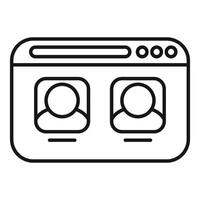 Web page showing user interface with two account profiles vector