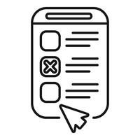 Online survey being filled out on a smartphone vector