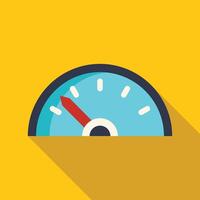 Speedometer showing increasing performance on yellow background vector