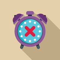 Alarm clock showing stop sign for waking up late concept vector