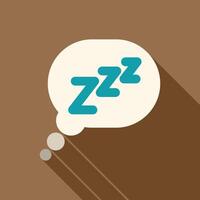 Thought bubble with zzz's is floating over a brown background vector