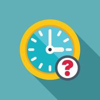 Clock face showing time passing with question mark asking what time is it vector