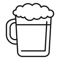 Glass of beer with foam minimalist icon representing refreshing beverage vector