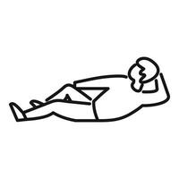 Man lying down relaxing on his back resting vector